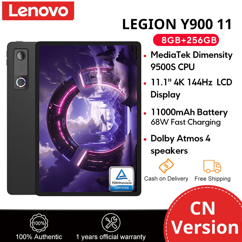 Lenovo Legion Y900 11 AI Tablet 11.1" 4K 144Hz Dimensity 9500S 8GB+256GB 11000mAh 68W Fast Charge Front 8MP+0.3MP Rear 13MP Android 16 CN Version