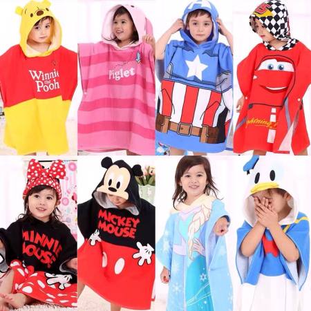 Kids Hooded Beach Towel Poncho Cape for Boys and Girls