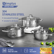 Simplus Stainless Steel Cookware Set with Thicken Botton
