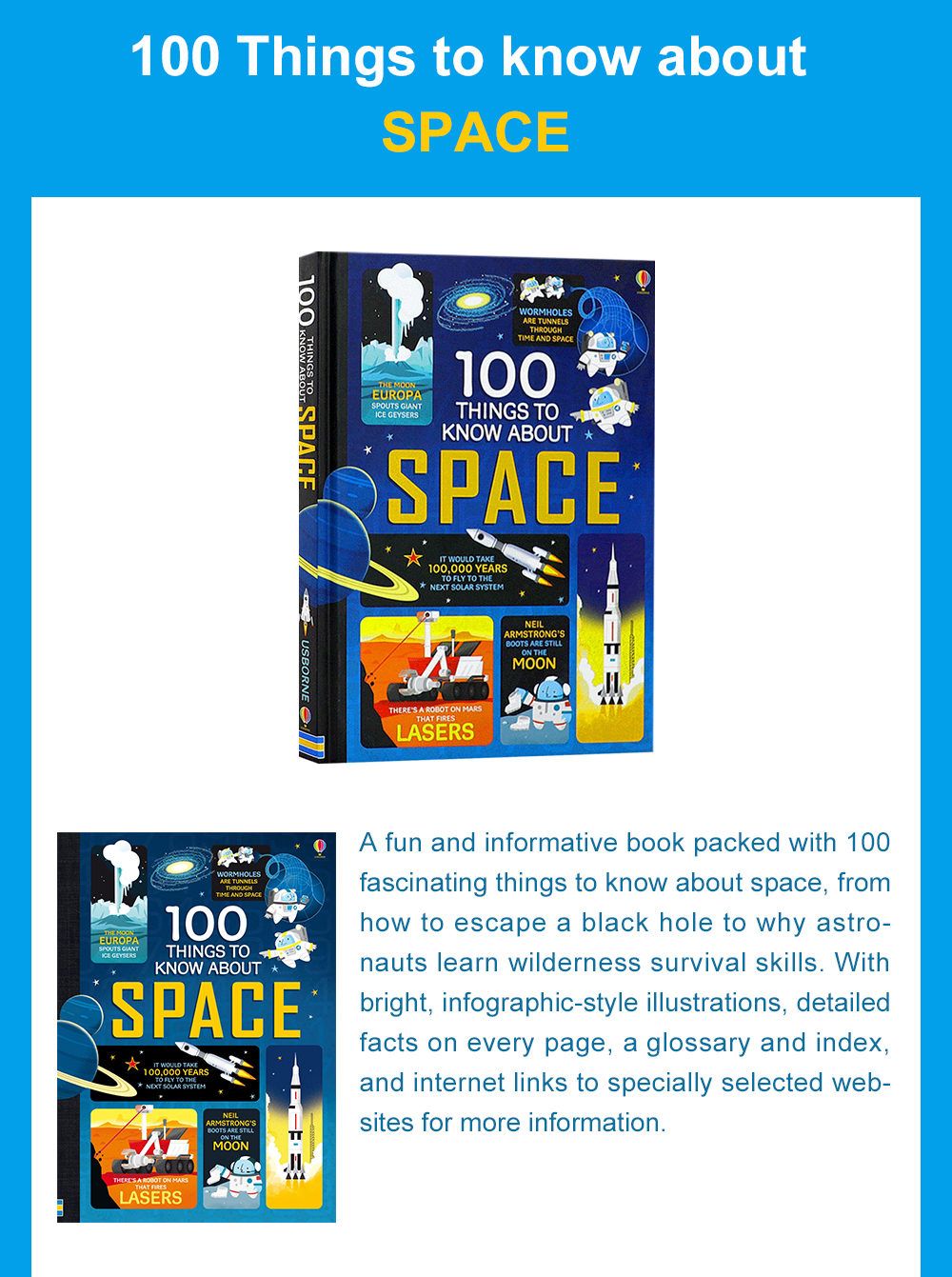 6 Books/Set Usborne 100 Things to Know About Science Space History
