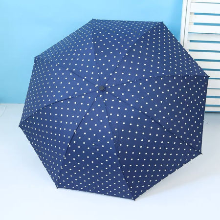 UV Coated Windproof Automatic Umbrella with Dot Print