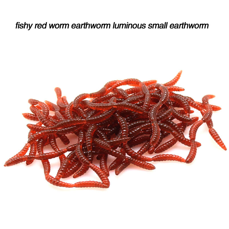 Trafikprop Kompatibel med ordlyd Fishy smell red worm earthworm 200 pieces simulated luminous small earthworm  luya soft bait bait | Lazada PH