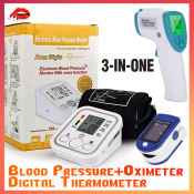 3-in-1 Arm Blood Pressure Monitor with Pulse Oximeter & Thermometer