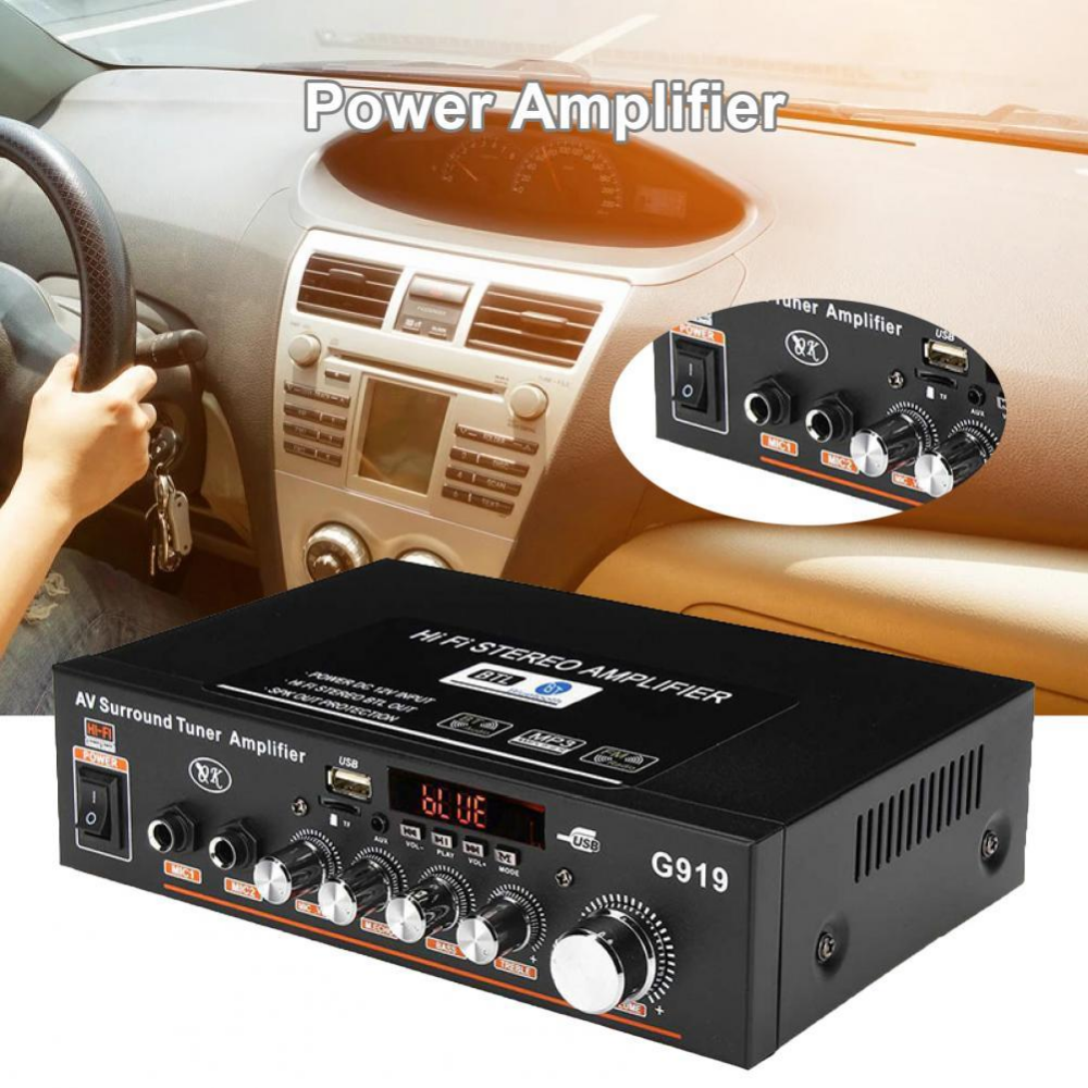 12V/220V 360W G919 Mini Amplificador Audio Bluetooth Stereo Power Amplifier  Digital FM SD Hifi 2CH Amp Music Player For Car Home - AliExpress