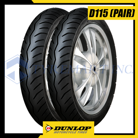Dunlop D115 Tubeless Motorcycle Street Tires (80/90-14 & 90