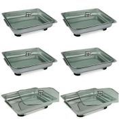 Stainless Steel Square Food Tray Set with Cover 