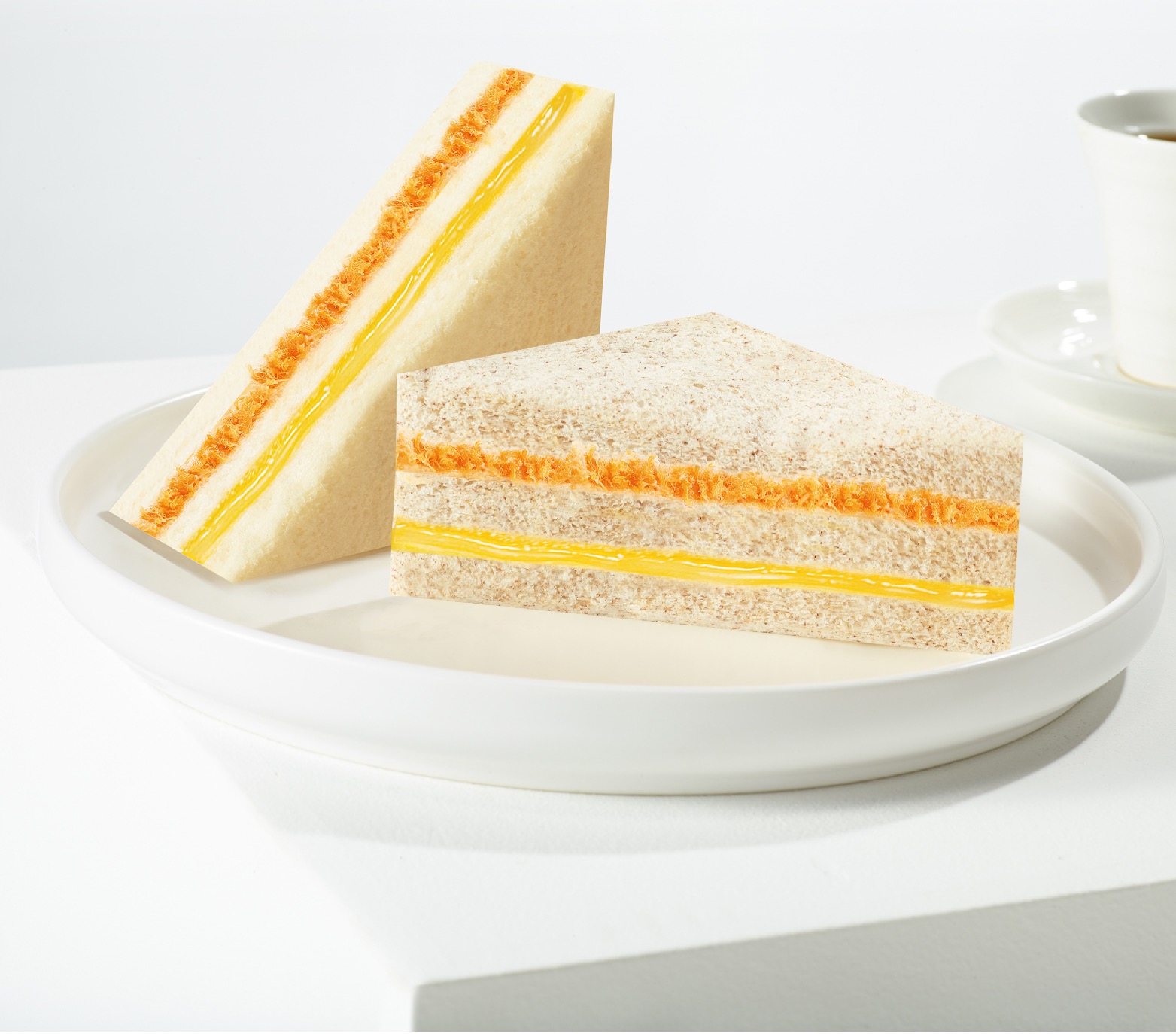 Haalvde Sugar Rye Pork Floss Sandwich 1pc Breakfast Sandwich