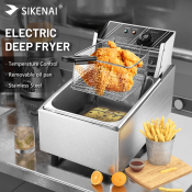 SIKENAI Commercial Electric Deep Fryer with Strainer