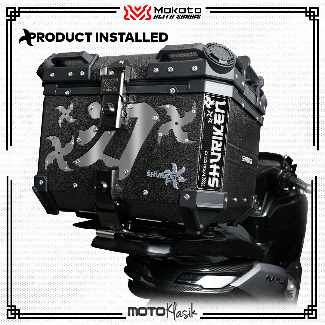 MOKOTO ELITE SERIES 45L SHURIKEN DESIGN ALLOY TOP BOX DOUBLE LOCK