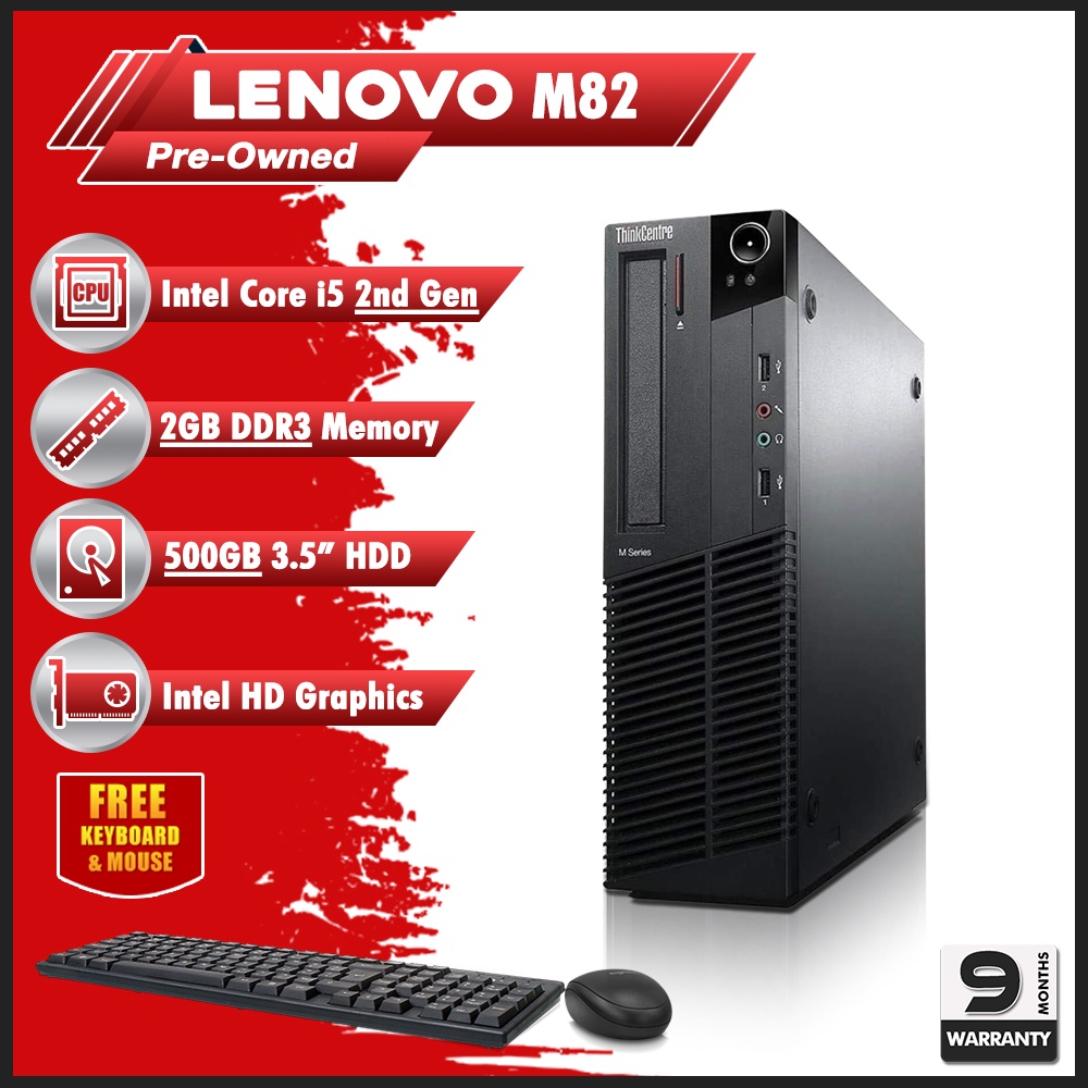 Lenovo ThinkCentre M82 Slim Desktop Intel Core i5-2400  2GB DDR3 RAM  500GB HDD / Refurbished | Lazada PH