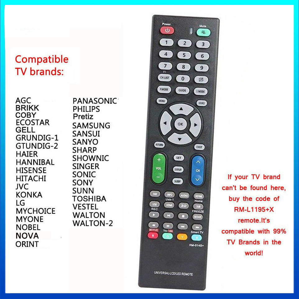 NVTC RM-014S + télécommande universelle pour téléviseur LCD de marque  Netflix