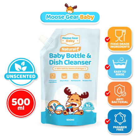 Moose Gear Baby Bottle Cleanser, 500mL Refill, Natural Formula