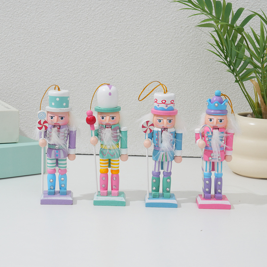 Product photo of MANYING Pastel Wooden Nutcracker Ornaments, Set of 4 from its Lazada listing
