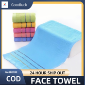Goodluck Cotton Stripe Face Towels - Set of 12