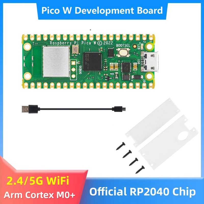For Raspberry Pi Pico W+Acrylic Cable RP2040 Dual Core 2MByte Flash Wireless Board Kit | Lazada