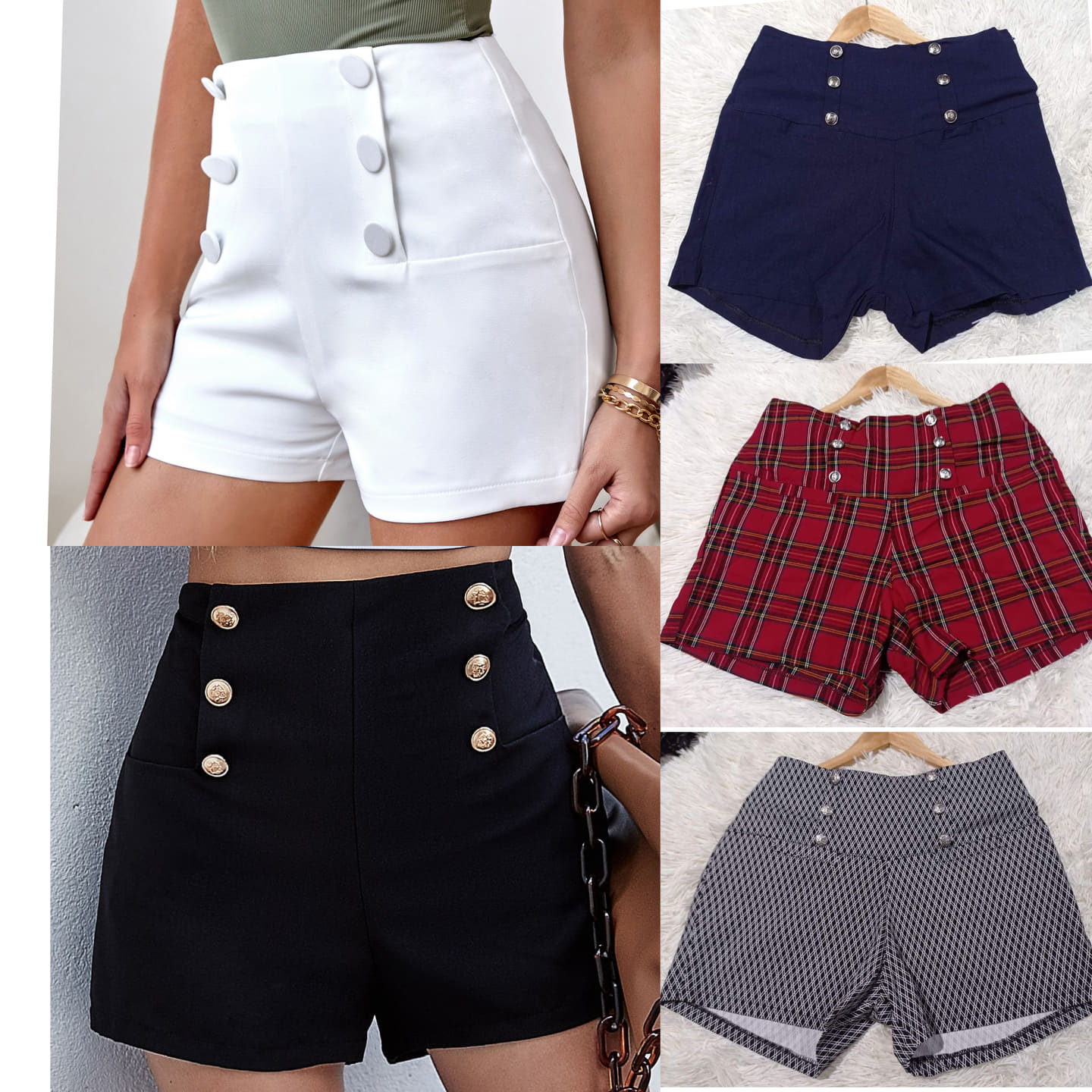 Emily Checkered Long Sleeve High Waist Skort 2pcs Set main image 1