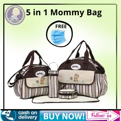 COD 5 in 1 Multifunction Diaper Mommy& Baby bag !! MOmmy And Baby !!with FREEBIES (2)