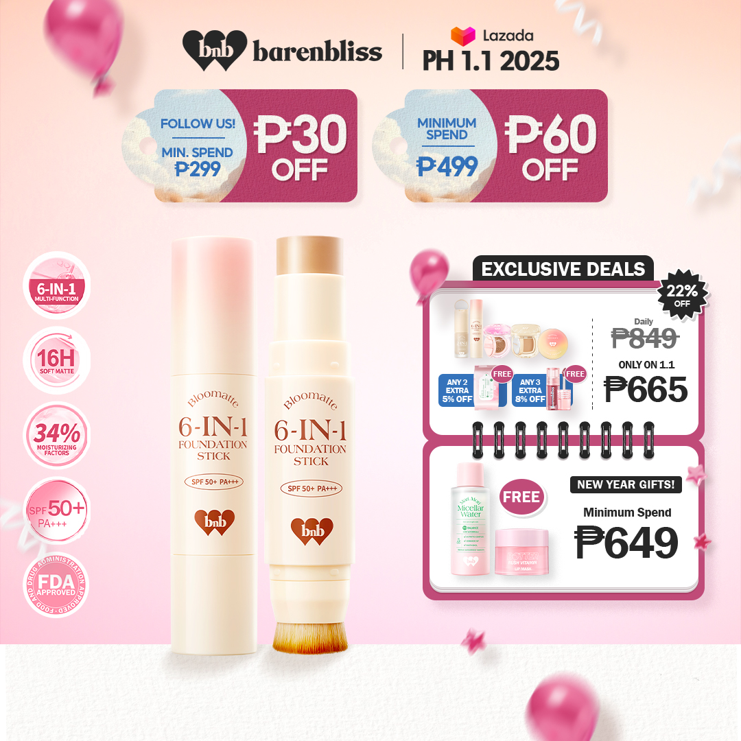 Discount on Barenbliss  shoes - SKU: barenbliss BNB Bloomatte 6-in-1 Foundation Stick | Transfer Proof |16HR Long Wear | Oil-Control