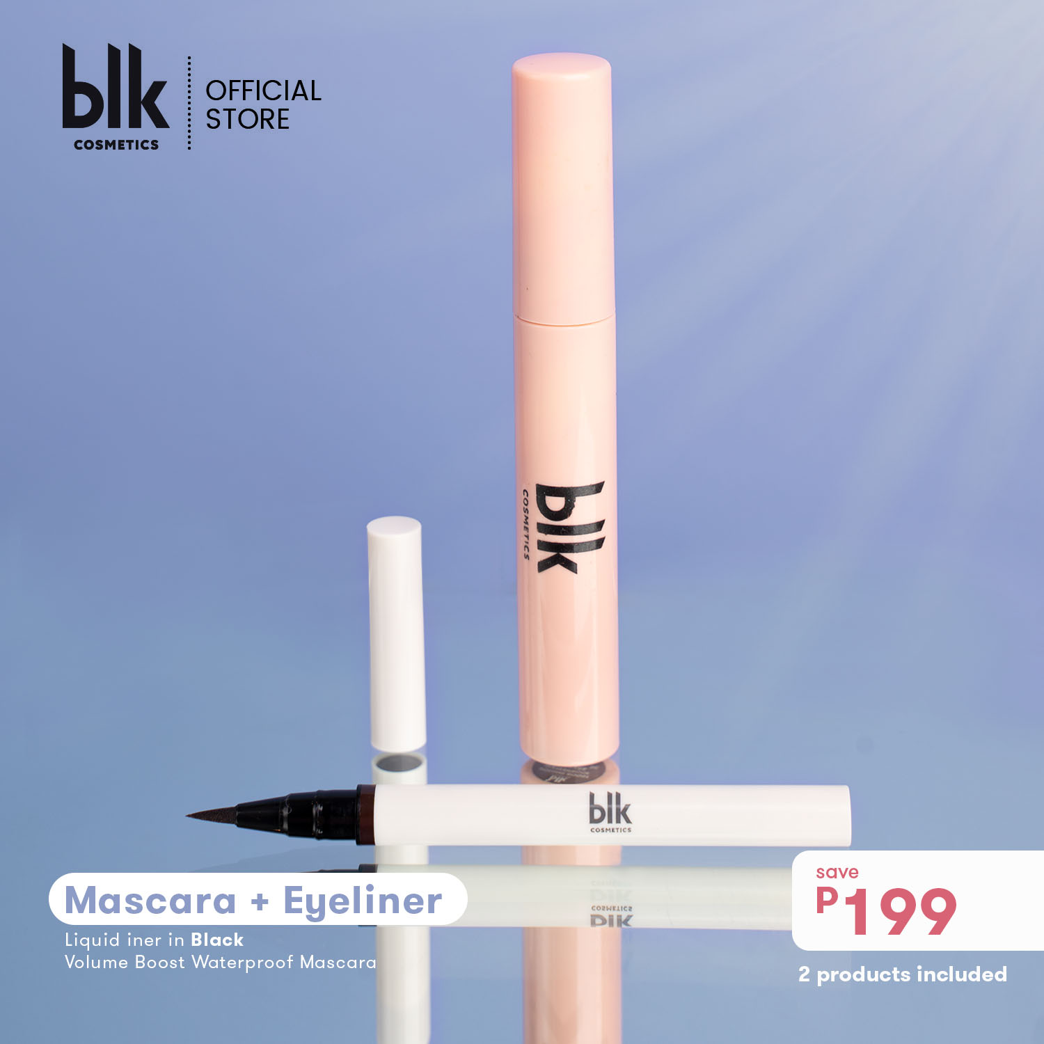 Discount on Blk Cosmetics  shoes - SKU: Blk Cosmetics Mascara + Eyeliner Set - Gift Set