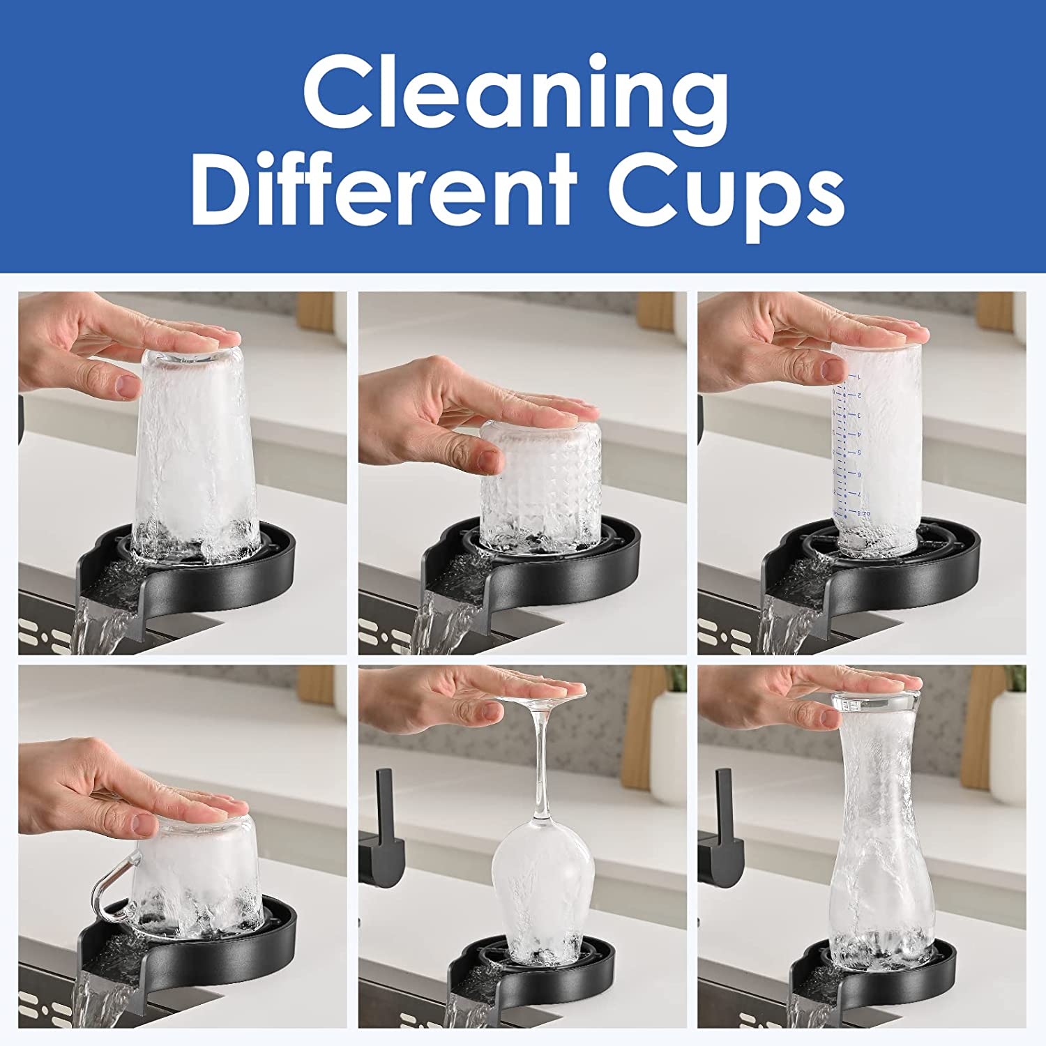 Automatic High Pressure Cup Washer Faucet Glass Rinser Glass Cup