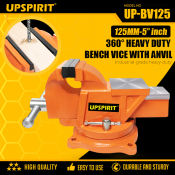 Upspirit Heavy Duty Bench Vise with Swivel Base and Anvil