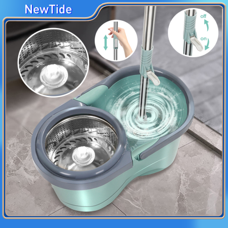 360° Spin Mop with Bucket - Easy Rotating Flat Mop