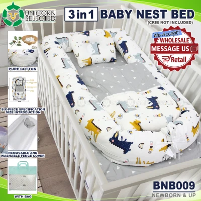 Unicorn Selected BNB009 Baby Newborn Crib Set With Pillow and Blanket Bed Snuggle Nest For Newborn Infant Travel Bed Baby Cosleeper Bed (8)