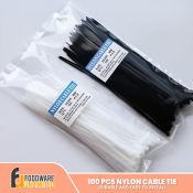 100 Pcs Nylon Self-Locking Cable Ties for Home Organization