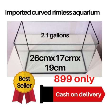 Rimless Aquarium with Cover - 2.1 gallon (Brand: Imported)