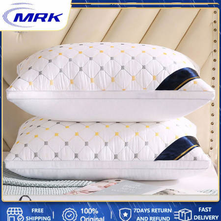 MRK Premium Queen Size Hotel Home Pillow, 100% Cotton Fabric