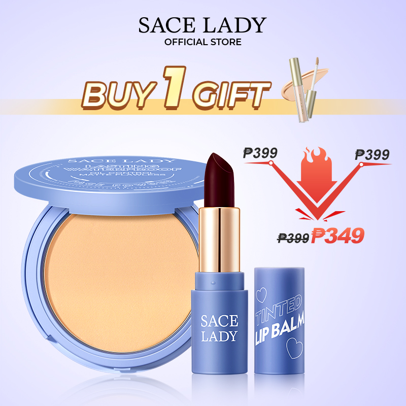 Discount on Sace Lady  shoes - SKU: Sace Lady Waterproof Makeup Set 2pcs （high Pigment Lip Tint Long Lasting+oil Control Pressed Powder 