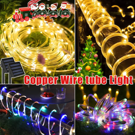 Solar Copper Wire Christmas Lights - Waterproof Outdoor Decor