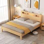 OFCOX Solid Wood Bed Frame - Modern Minimalist Design