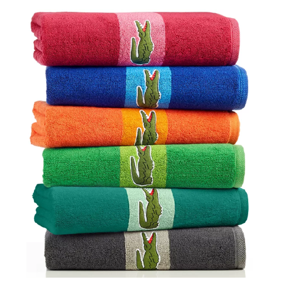 lacoste bath towels