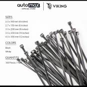 Viking Heavy-Duty Nylon Cable Ties - Multiple Sizes, Black & White