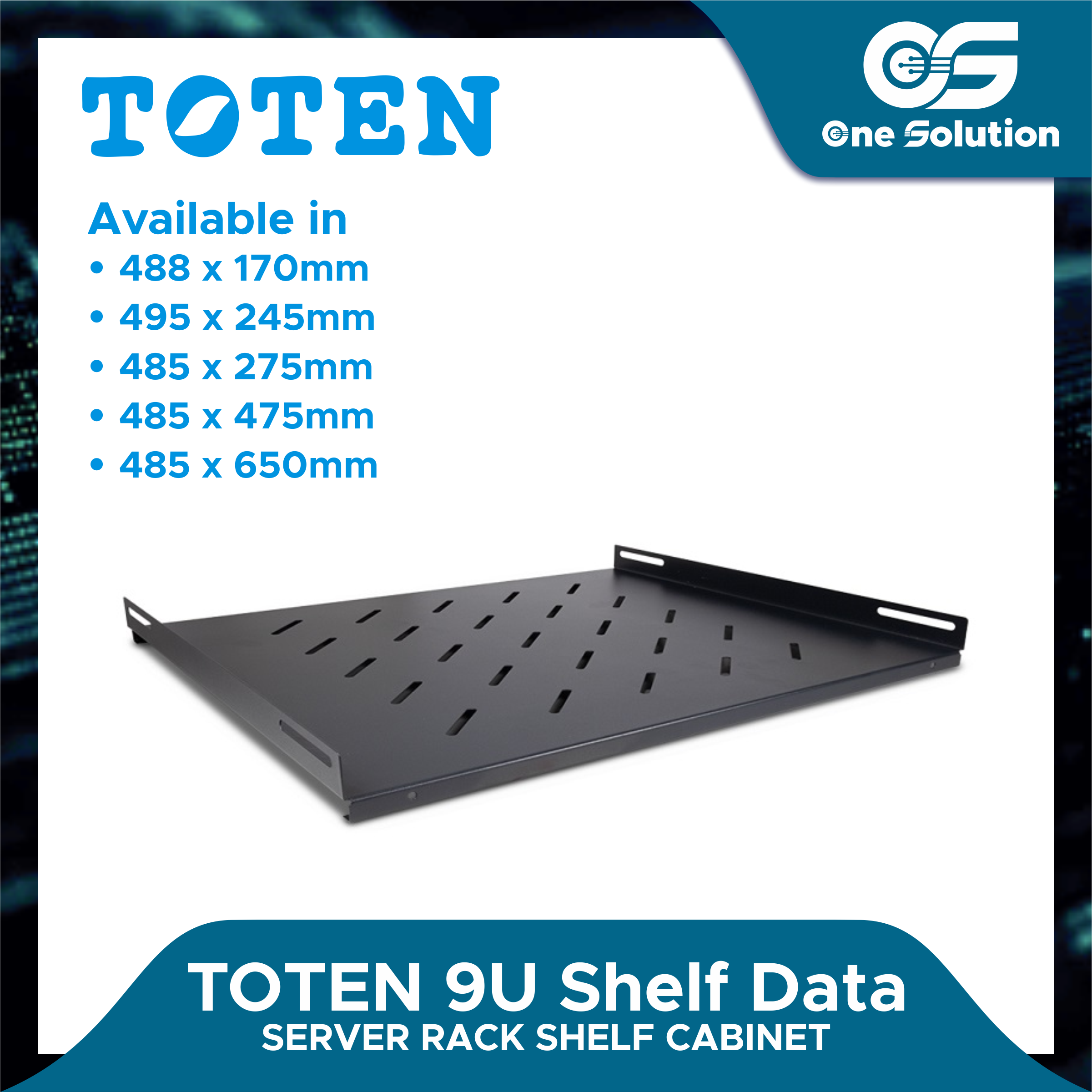 U / 9U TOTEN Shelf  Data Cab...