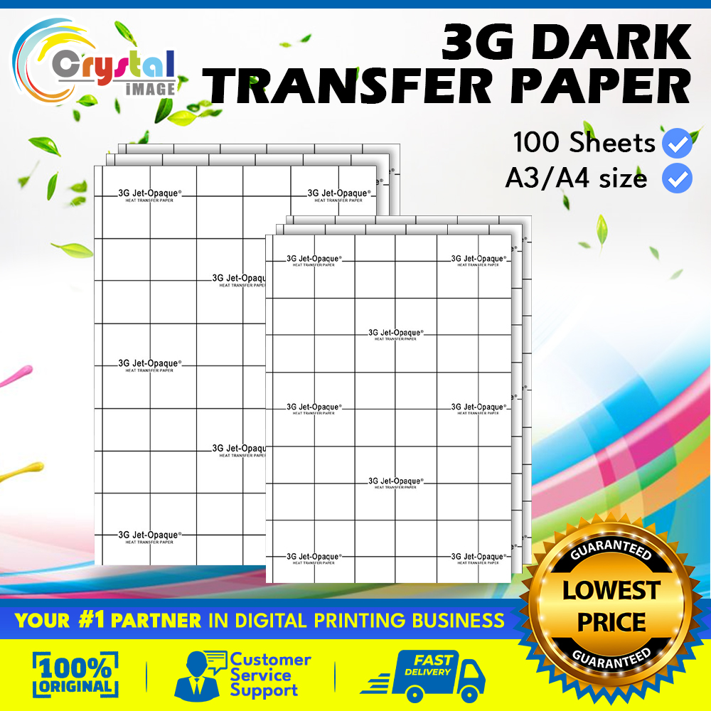 3G JET-OPAQUE Dark Transfer Paper A4 /A3(10 Pcs)