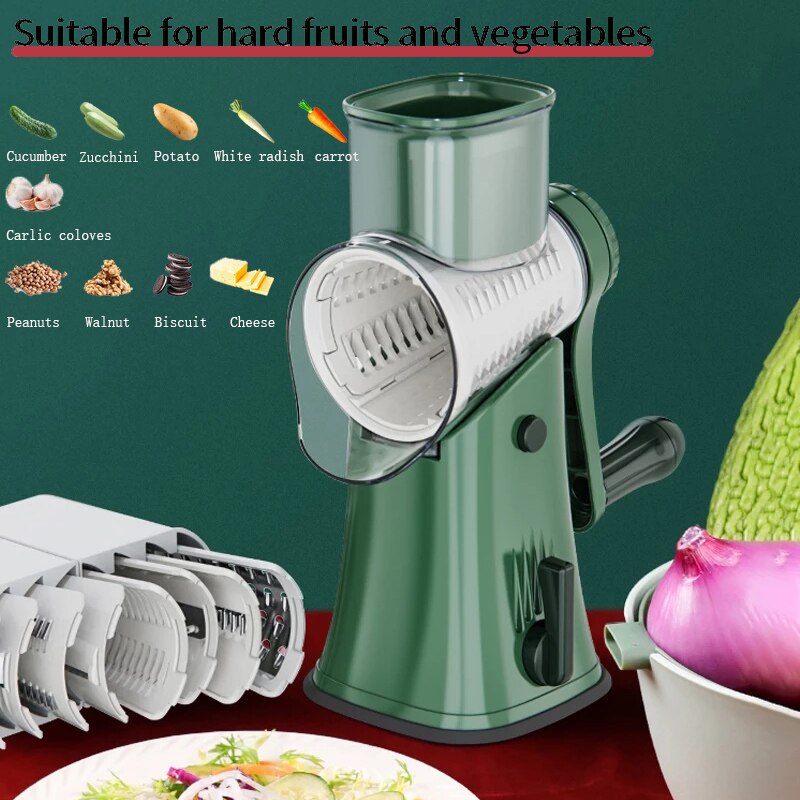 Cheese Grater with Handle 5 in 1, Cheese Shredder Rotary Handheld,  Vegetable Potato Slicer Carrot Shredder Cutter, Veggie Slicer,  Multifunction Grater for Kitchen, White - Yahoo Shopping