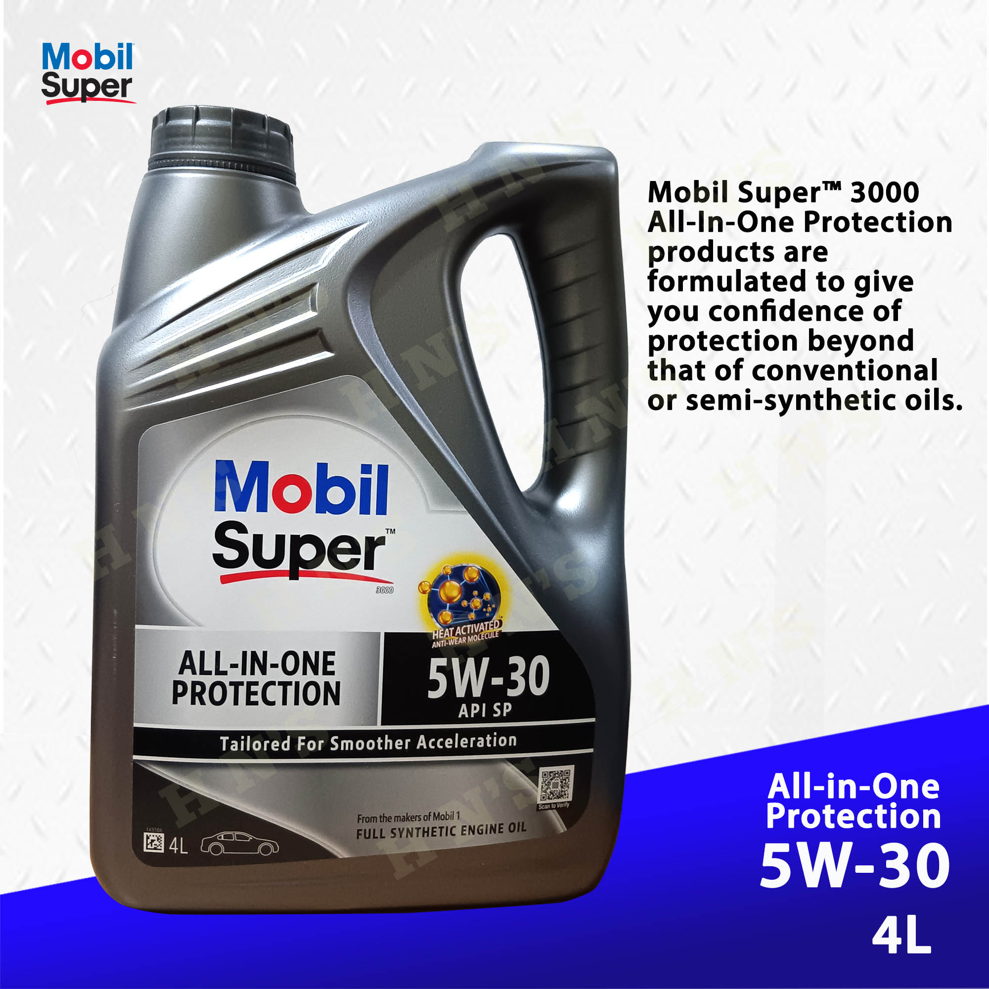 Mobil 1 5W-30 Advance Fully Synthetic Engine Oil Dexos 1 Approved 5 Liters  ( for Gas / Diesel Engine )