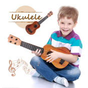 Wood Color Plastic Ukulele Guitar for Kids - 