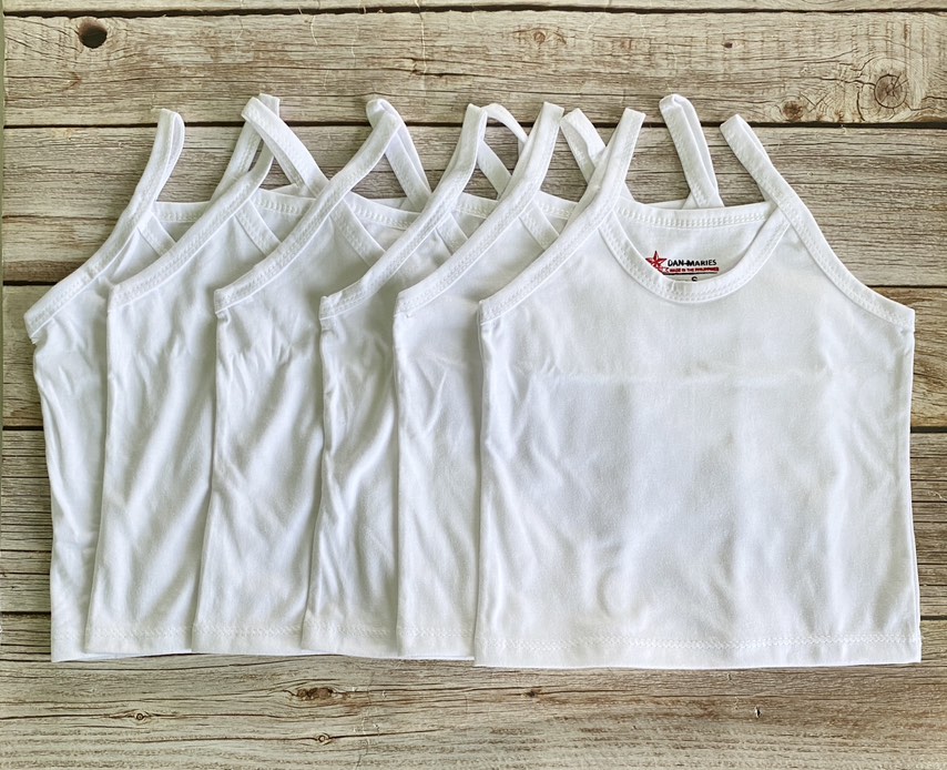 3/6 pcs White Sando for Girls from 3 to 13 yrs old Kids 100% cotton  Undergarment Uniforms Ladies Sando Jonnels