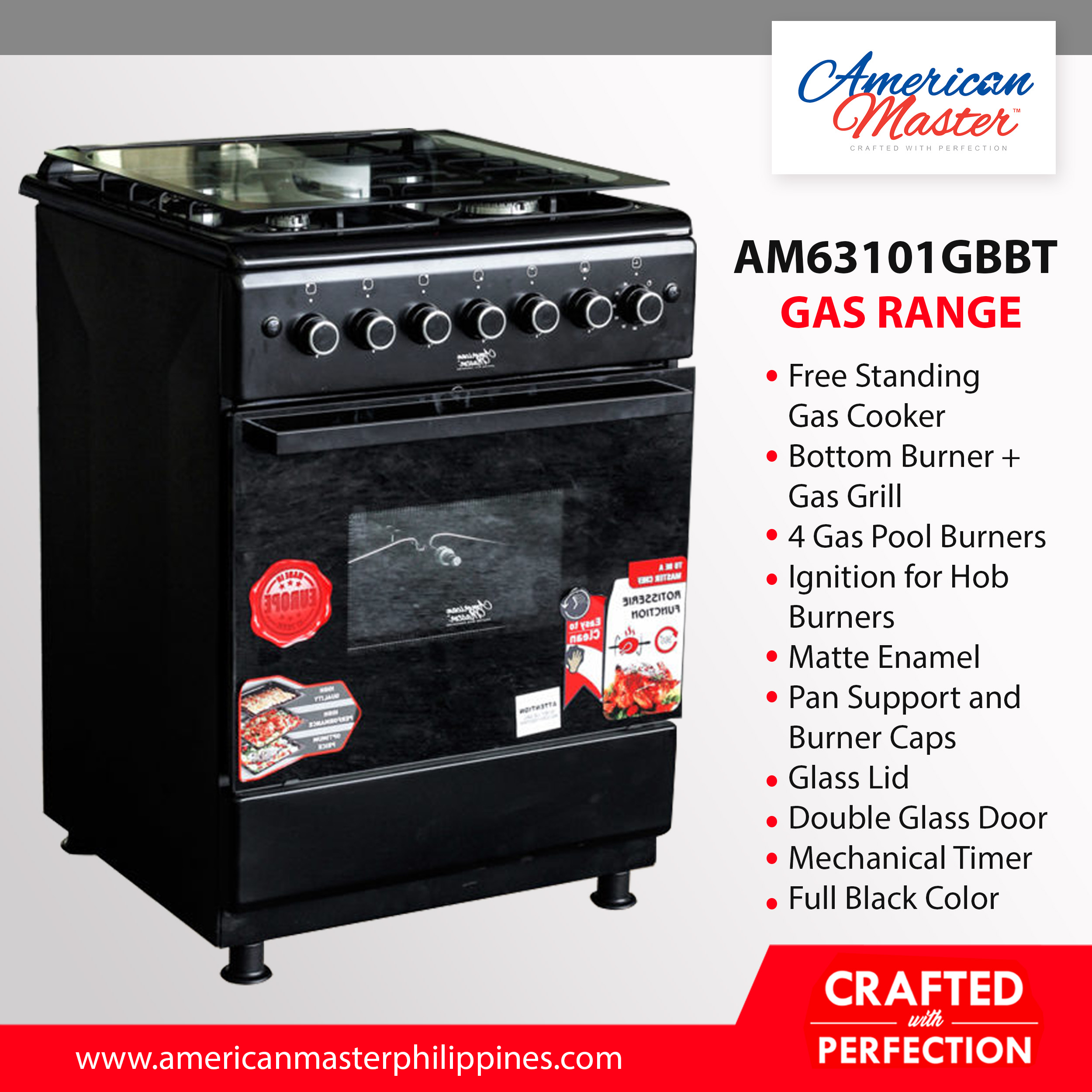 american master gas range