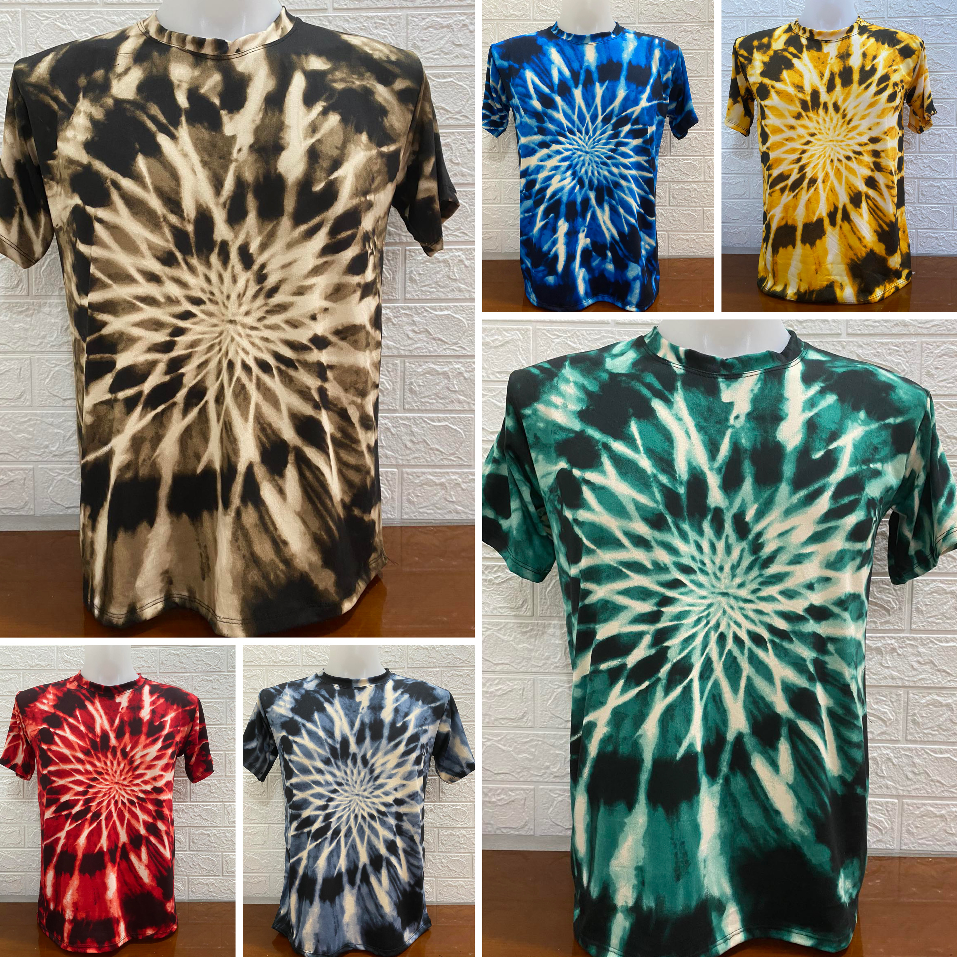 Lazada Philippines - TIE DYE T-SHIRT 2022 DESIGN ASSORTED COLORS (LARGE SIZE)#1010