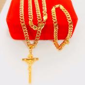 24k Bangkok gold 2in1 set necklace +bracelet #061