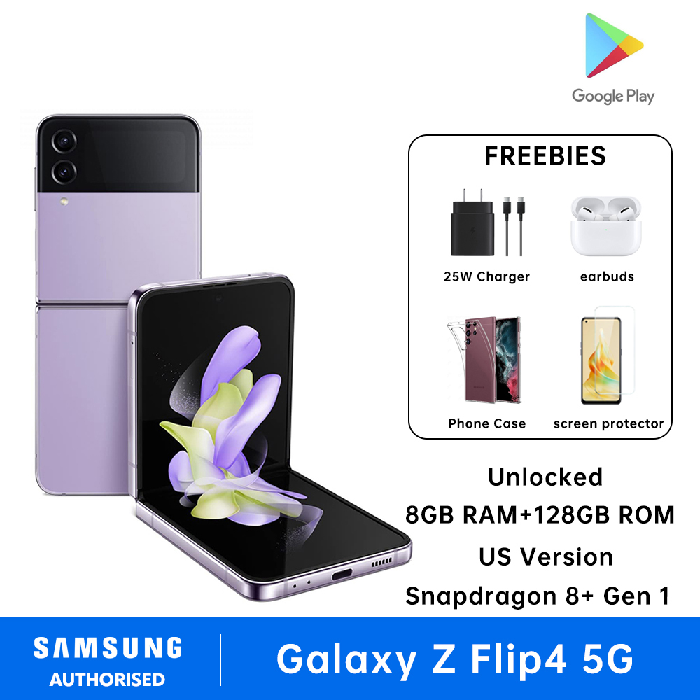 SAMSUNG Galaxy Z Flip 4 5G Smartphone 8GB RAM + 128GB ROM Single Sim 6.7 Inches Snapdragon 8+ Gen 1 Factory Unlocked Android Phone Presyo 19,999 Piso*Libreng Shipping