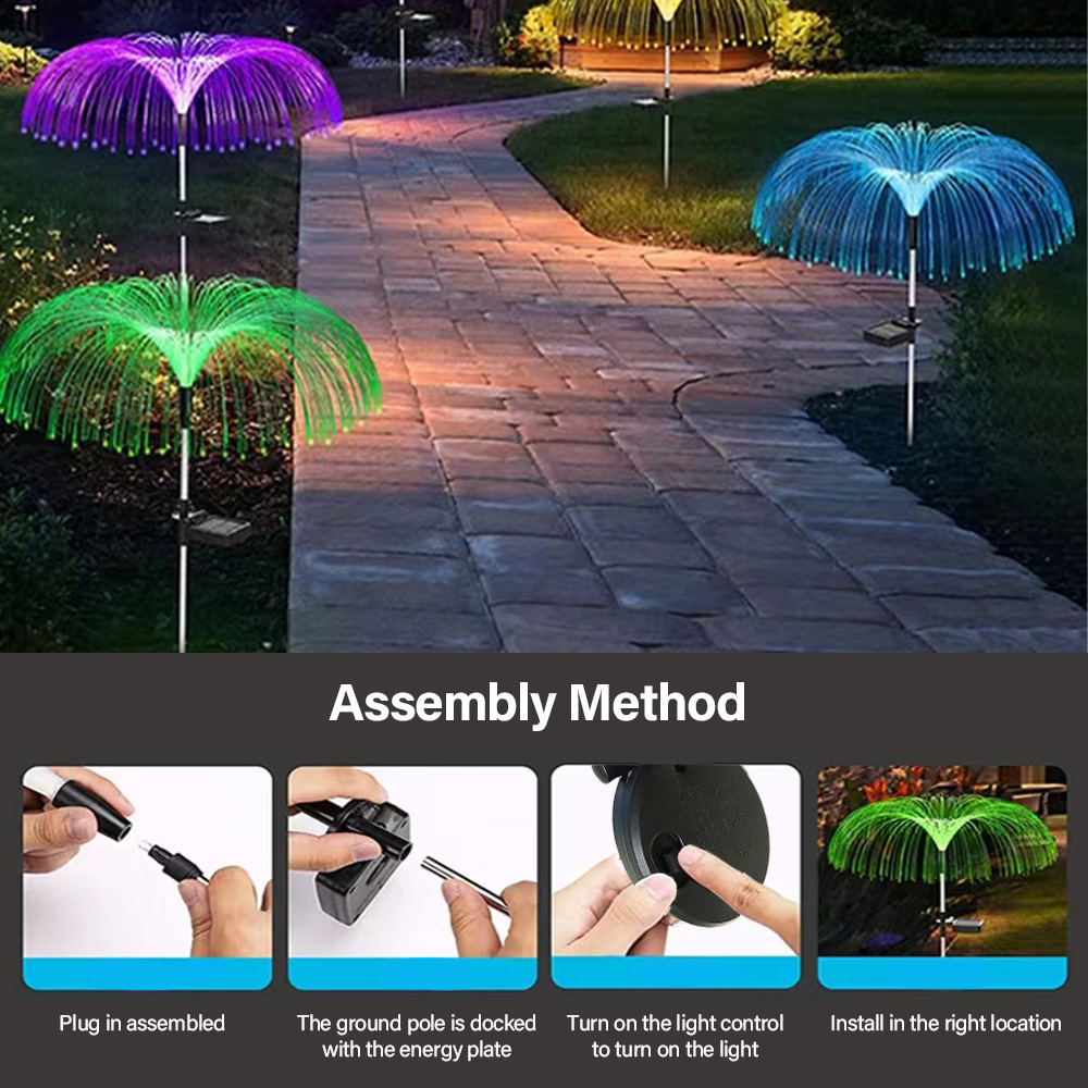 Solar Flower Lights Outdoor Garden Decorations Waterproof 7 Color