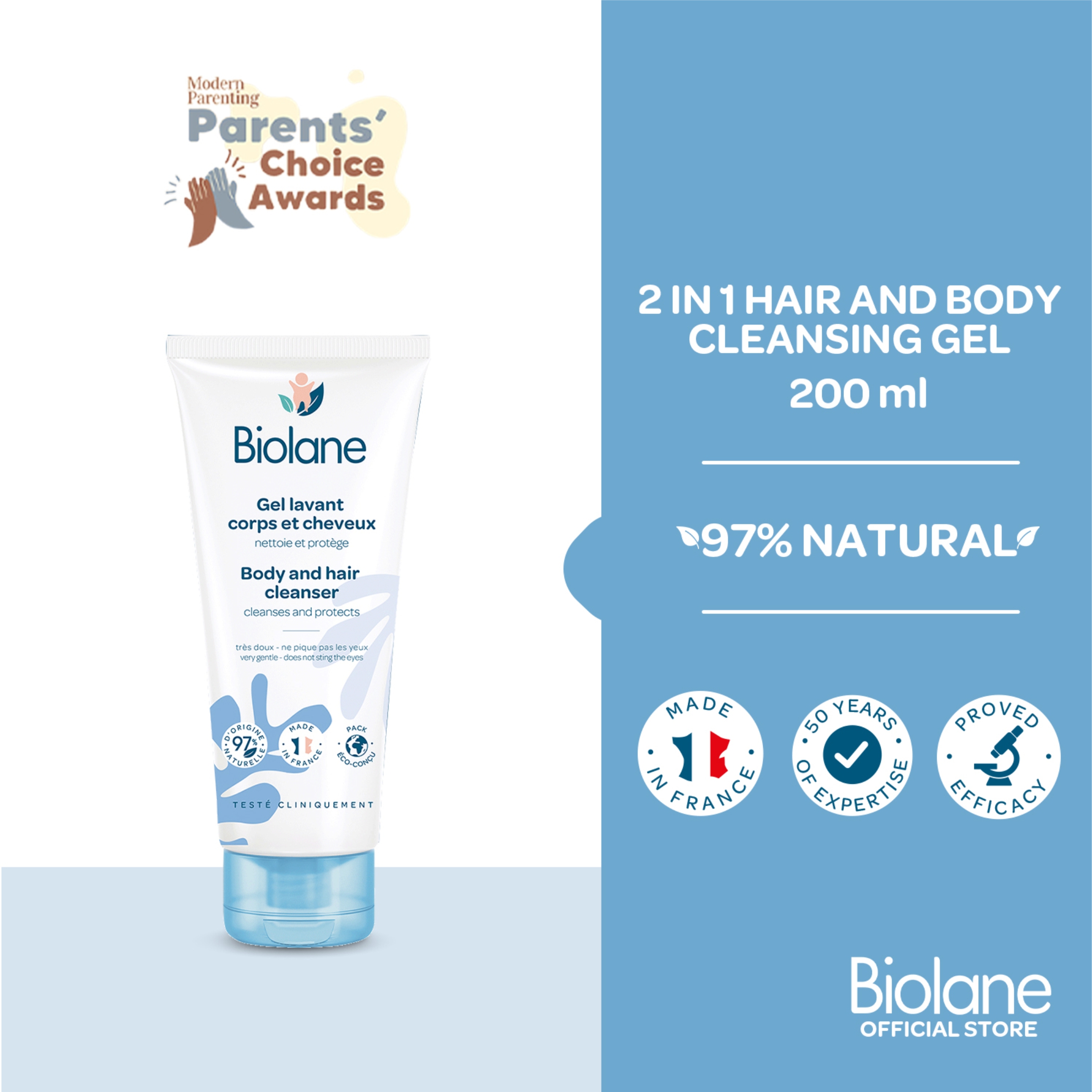 Biolane 2-in-1 Body and Hair Gel – 350 ml – 97% Natural Origin – Soft –  Sensitive Skin – Fine Hair – Baby – Made in France : : Baby  Products