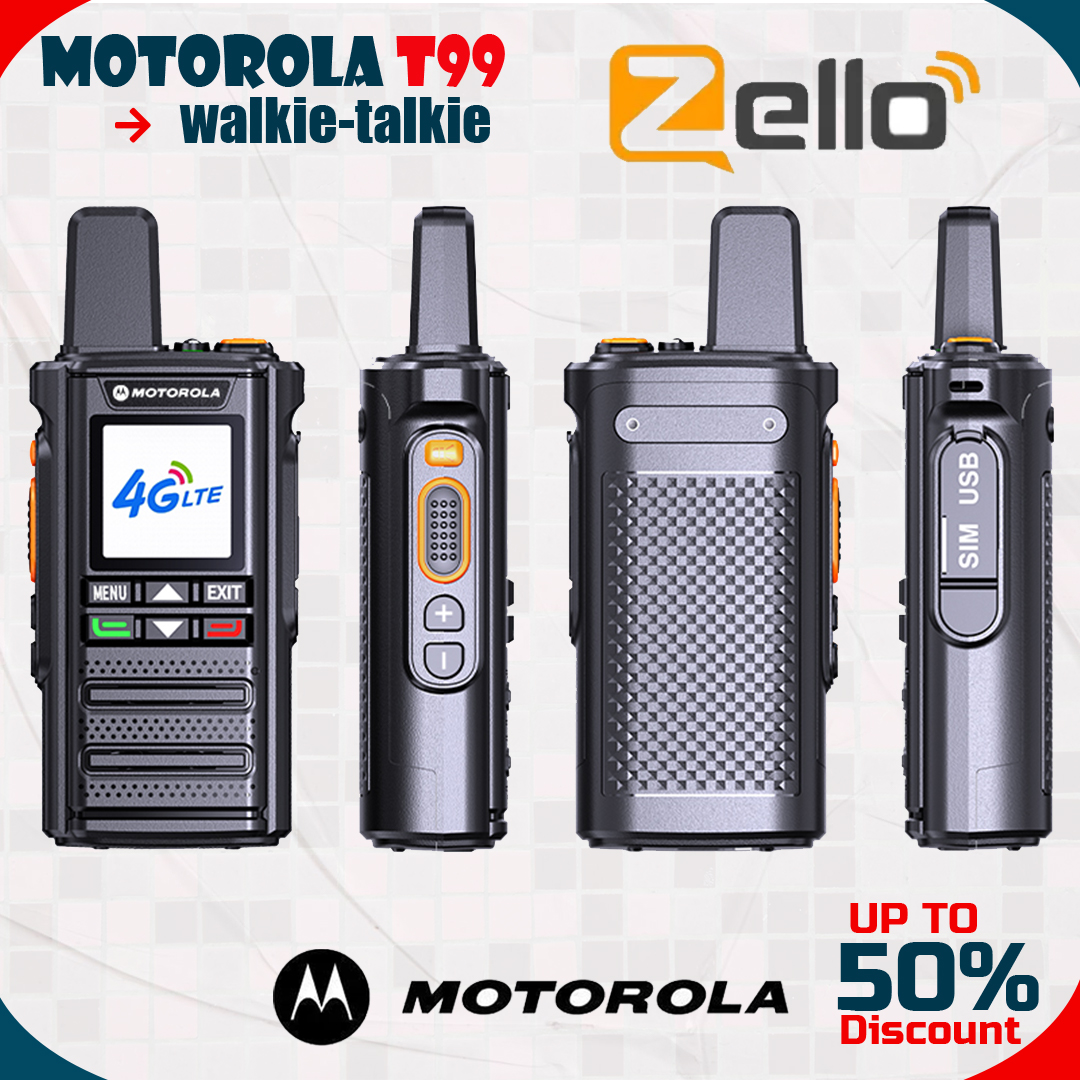 MOTOROLA T99 Network Walkie Talkie Zello Global POC Radio Wireless Unlimited distance SIM Card 4G Android Bluetooth Ham Radio Long Range 5000KM