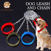 Stainless Steel Dog Chain & Collar Set, Durable, Adjustable