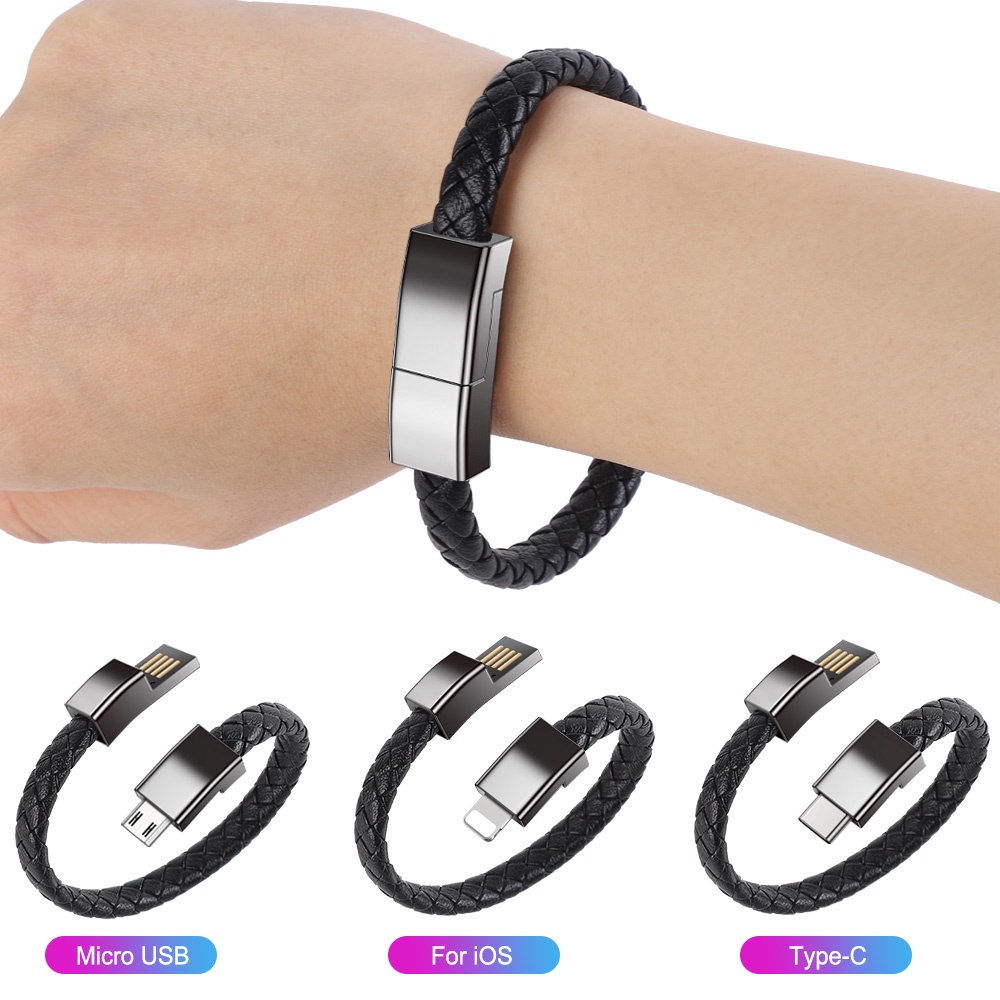 GadJet USB Charging Cable Bracelet Stylish Convenient For 8-Pin iPhone Or  Type-C | eBay